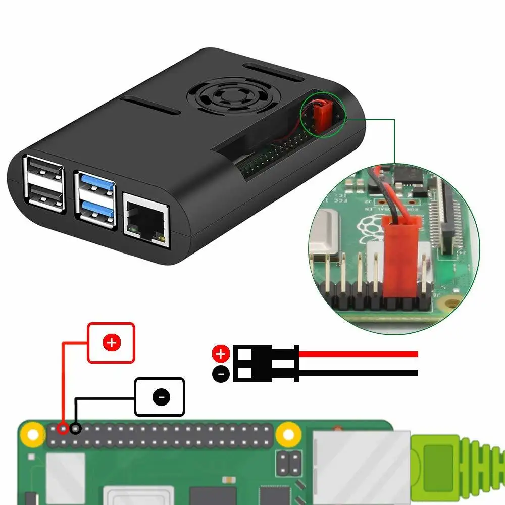 Raspberry Pi 4 Чехол, Raspberry Pi чехол с охлаждающим вентилятором, Raspberry Pi 4 радиатор для Raspberry Pi 4 Модель B, Pi 4B, Pi 4