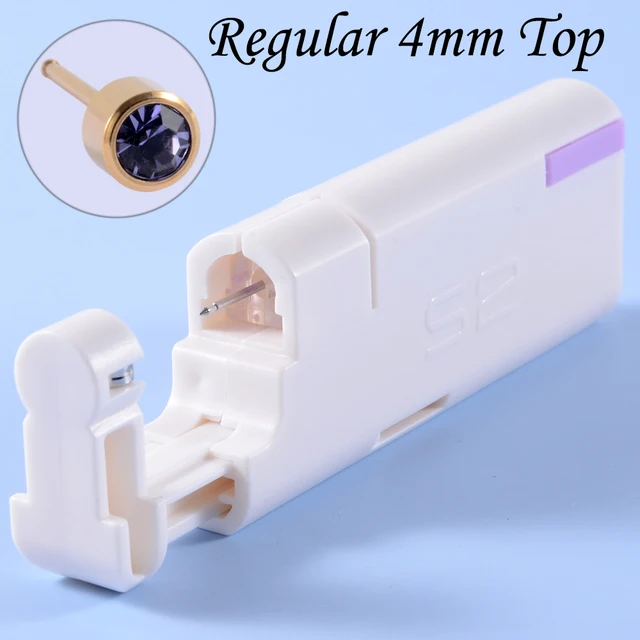 2PCS Ear Nail Gun Disposable Aseptic Household Ear Piercing Gun Portable Ear Piercing Gun Group Sterilized Ear Piercing Unit Pair Gold Voilet