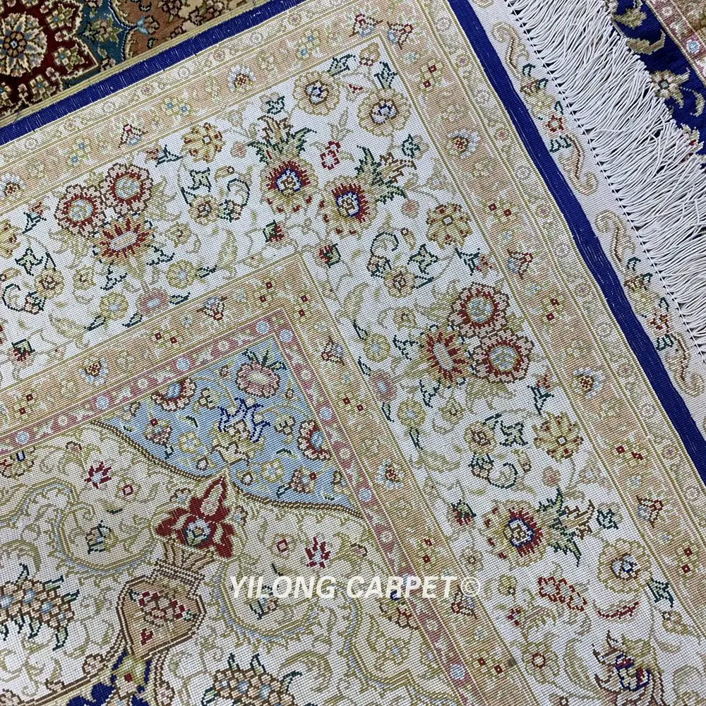 Yilong 4'x6' Традиционный турецкий синий Vantage ковер антикварные ковры ручной работы для продажи(ZQG361A