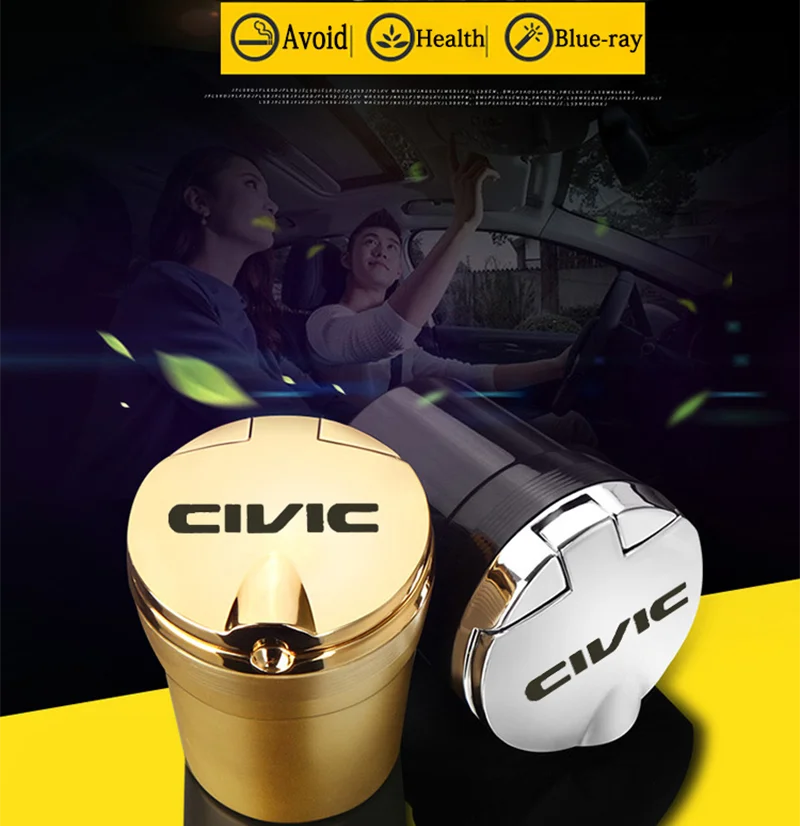 Пепельница для honda civic 10 8 тип r si ek аксессуары автомобильная пепельница со светодиодсветильник кой украшение