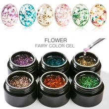 

Meet Across Dried Flower Gel Nail Polish Floral Uv Gel 5ml Flowers Colorful Semi-permanent Soak Off Uv Painting Nail Gel Varnish