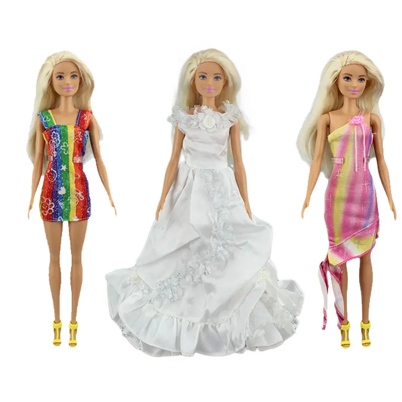 3 шт. в 1, новое платье, Одежда для куклы-Барби, аксессуары для куклы.(обувь в комплект не входит
