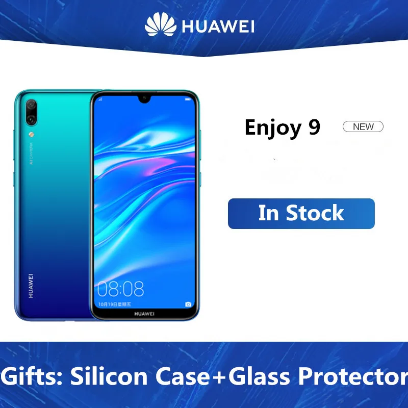 Сотовый телефон HuaWei Y7 Pro 2019 Enjoy 9 4G LTE 6 26 дюйма Android 8 1 Восьмиядерный 4000 мАч 4 Гб ОЗУ 128