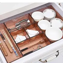 Разделительная коробка кухонного ящика прозрачная пластиковая коробка кухонные лотки для столовых приборов для ящиков bestek Органайзер