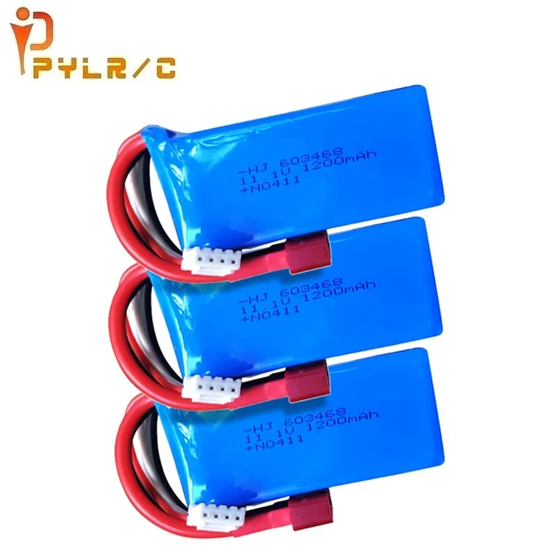 1-2-3PCS 11.1V 1200MAH 603468 lithium battery with T plug for WLtoys WL915 High Speed RC F1 Racing Boat | Игрушки и хобби