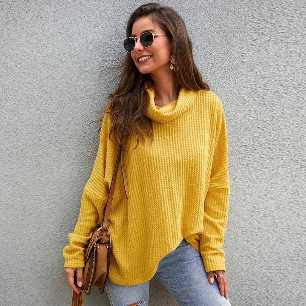 

Turtleneck Sweater Women Pullovers 2019 Autumn Winter Warm Knit Long Sleeve Sweater Tops Casual Knitted Streetwear Pullovers