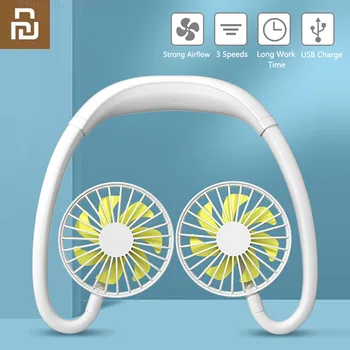 

Youpin JISULIFE Portable USB Mini Fan Neck Fan Rechargeable Small Sports Fan Desk Hand Air Conditioner Cooler 3 Gears Adjustable
