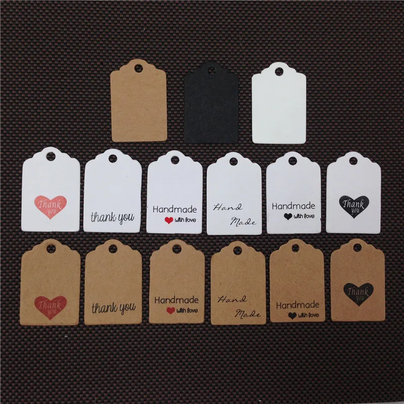 Крафт бирки 100 шт./лот ручная работа с любовью крафт бирка для подарочной коробки