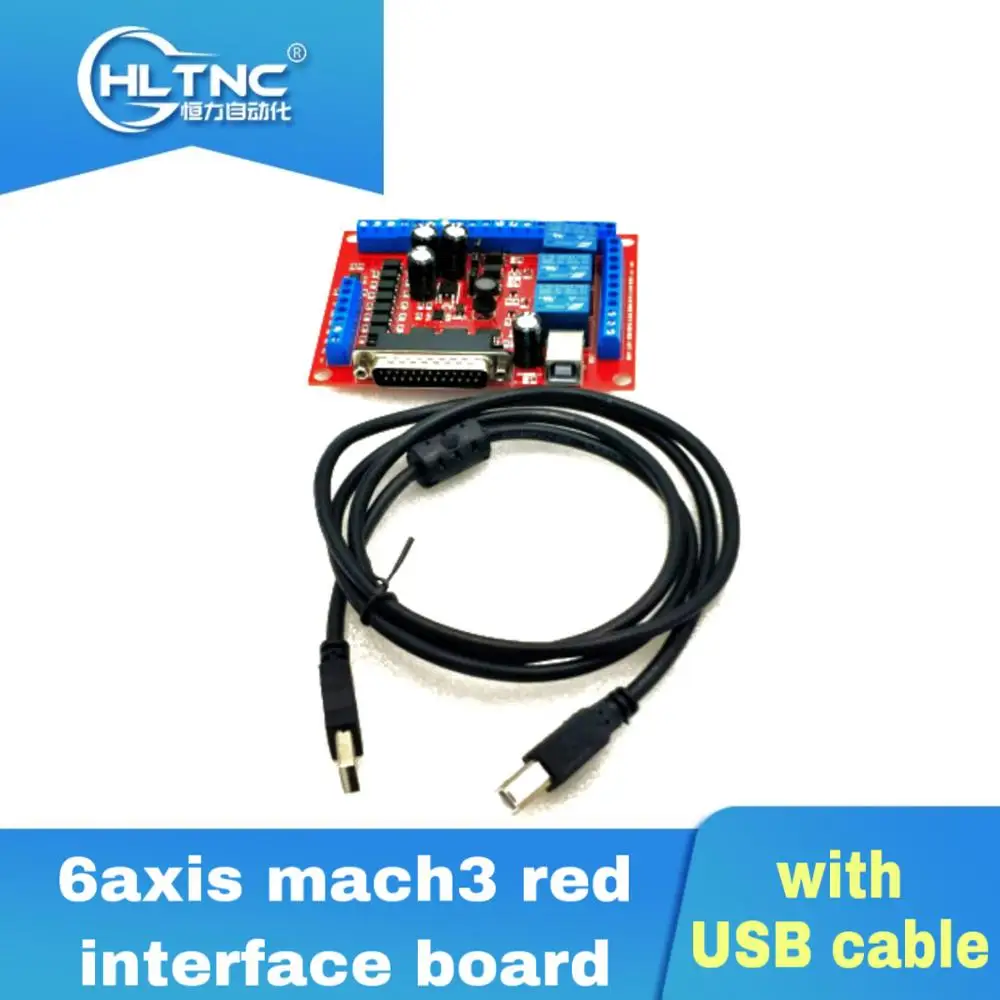 1 * 6 осевая красная плата интерфейса MACH3 + USB кабель|Панель| |