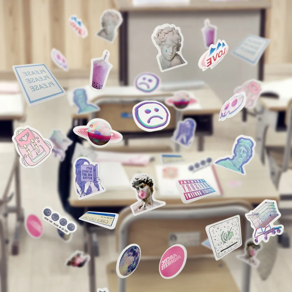46 шт. милый вапорволна этикетка Kawaii стикер Дневник ручной работы клейкая бумага хлопья Япония наклейка Скрапбукинг стикер для канцелярских товаров