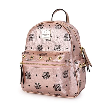 

Pink PU Girl Flow Studs Fashion Backpack
