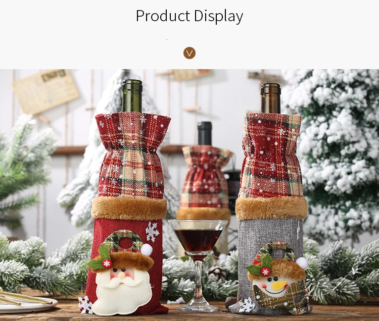 Description Picture 6 of itemChristmas Decorations for Home Santa Claus Wine Bottle Cover Snowman Stocking Gift Holders Xmas Navidad Decor Happy New Year