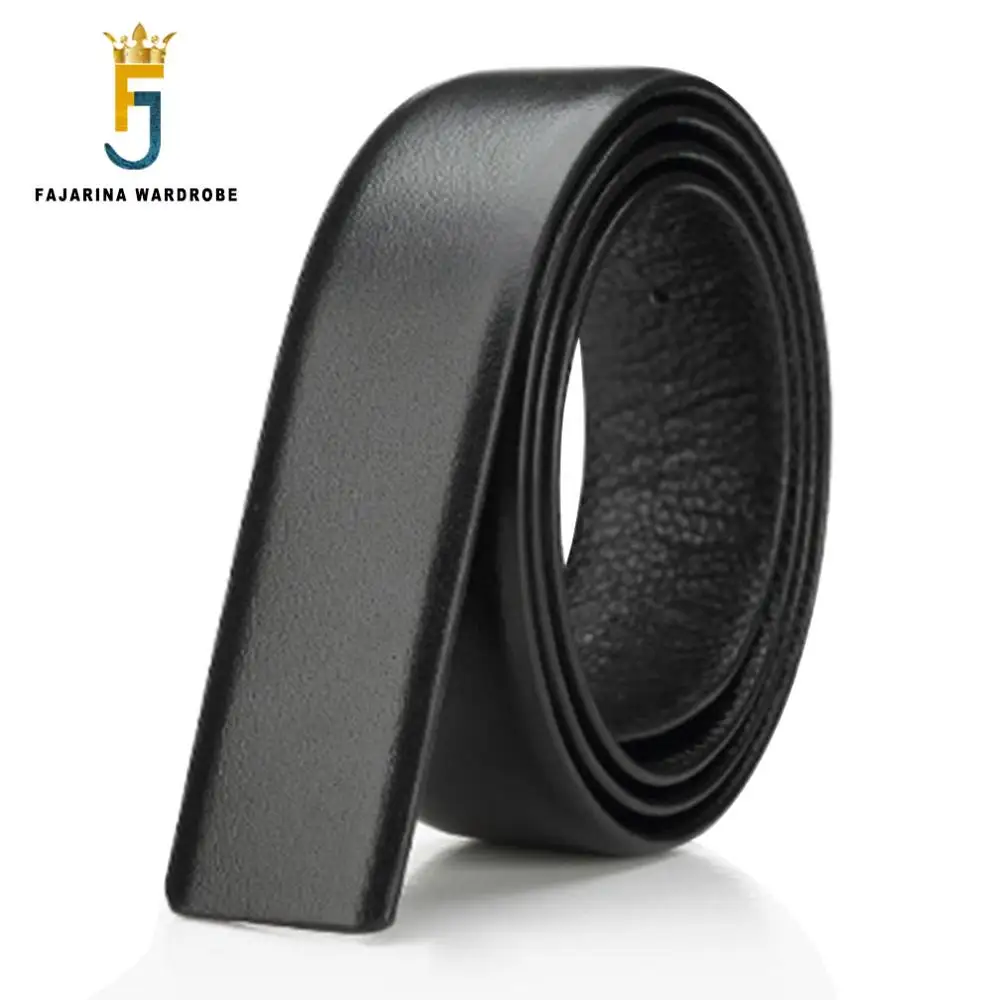 

FAJARINA Fashion Quality Pure Genuine Leather Smooth Skin Men Cowhide Slide Style 3.3cm Belts without Buckle Belt Fitting LUBT05
