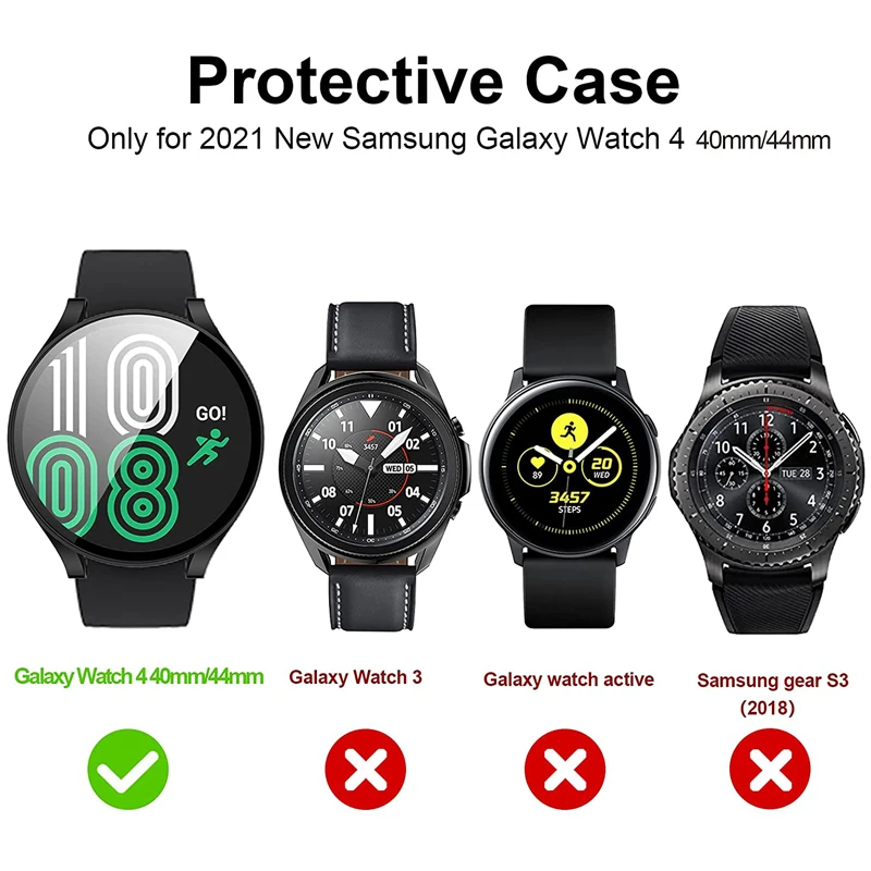 Watch Case For Samsung Galaxy Watch 4 44mm PC Matte Cover  Protective Compatible Galaxy Watch 4 40mm Clock Bumper Shell