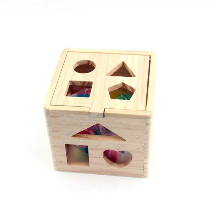 14,5 × 14,5 × 13 см попугаи игрушки Деревянные красочные Пазлы укладки блоки птицы интеллектуальная игрушка тетрис E2S