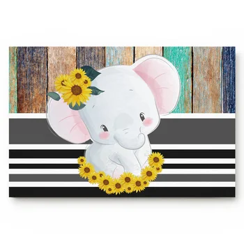 

Home doormat Elephant Sunflower Wood Grain living room door mats outdoor/indoor home decoration Anti-Slip bathroom kitchen mat