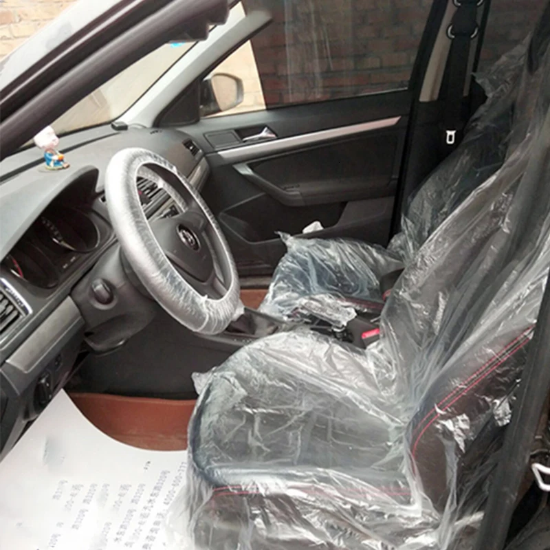 100 шт Универсальный Автомобильный одноразовый PE пластиковый мягкий чехол для сиденья Водонепроницаемый защитный чехол для ремонта автомобиля