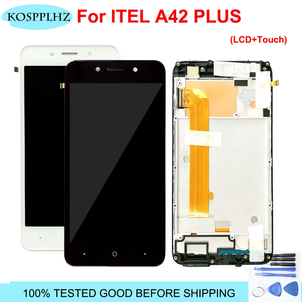 For Itel A42 Plus LCD Display +100% New Digitizer Screen Glass Panel Touch Assembly with frame A42Plus +Tools + glue | Мобильные