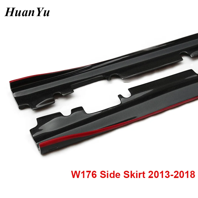 Боковая юбка R Style W176 W117 из углеродного волокна для Mercedes benz A & CLA Class A180 A200 A45 CLA45 AMG