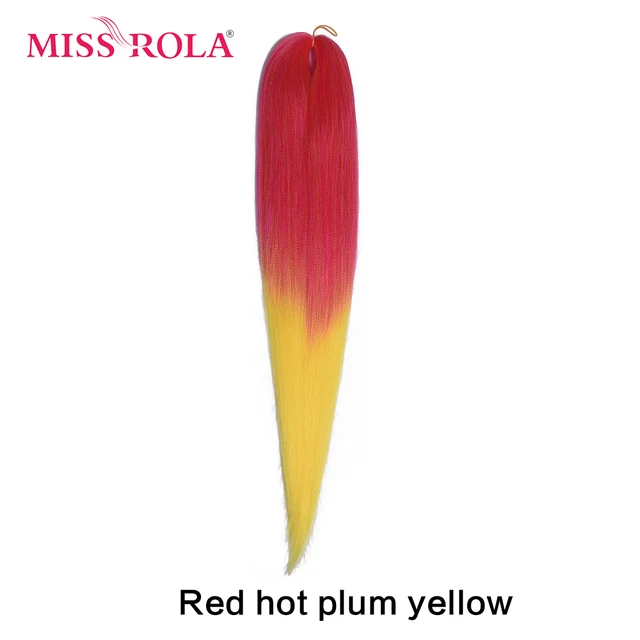 Miss Rola Synthetic 26 Inches 75g Kanekalon Hair Wholesale Bulk Braid Hair Extension Pre Stretched Pink Blonde Twist Jumbo Braid #33