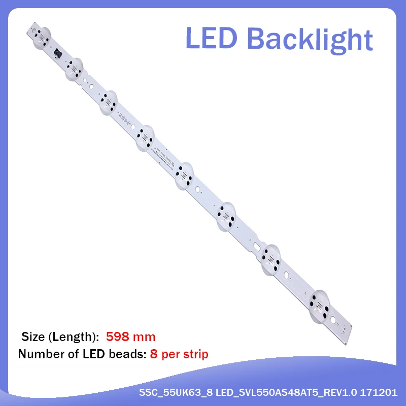 Новый 15 шт. Origina 598 мм светодиодный светильник 8 для LG SSC_55UK63_8 светодиодный _ SVL550AS48AT5_REV1.0 171201