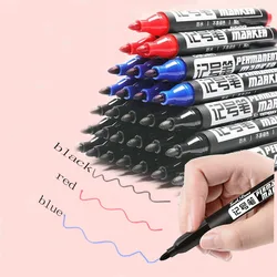 Stylo marqueur à pointe permanente, encre Fine, étanche, pointe brute, noir, bleu, rouge, 1.5mm, 30 pièces 