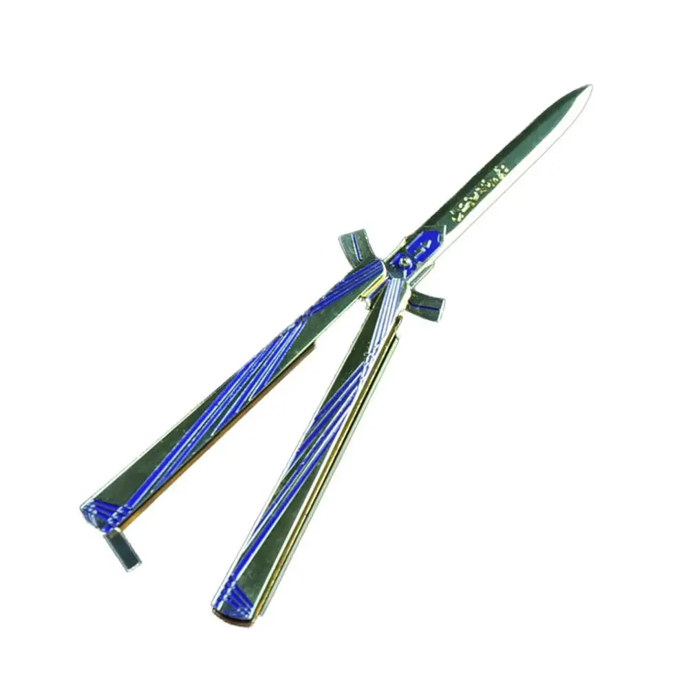 Модный складной игровой нож-бабочка из цинкового сплава с тусклым лезвием, тренировочный нож без края - Цвет: S-105