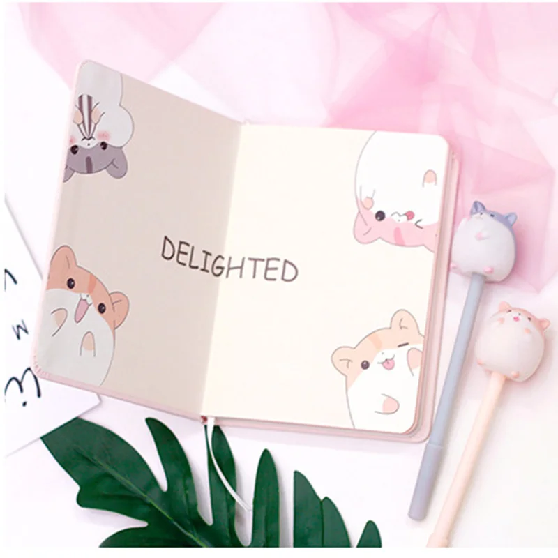 

Cartoon Cute Notebook Cats Notepad Cute Diary Book Set Imitation Leather Wireless Binding Notebook VDX99
