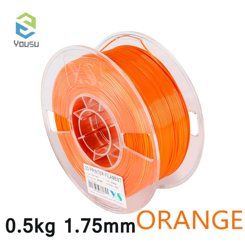 ABS 0.5KG ORANGE YOUSU HIGH QUALITY 3D Printer ABS filament 1.75mm 0.5kg/1kg 170m/340m Multi colors 3d printer materials Post from Moscow - Цвет: ABS 0.5KG ORANGE