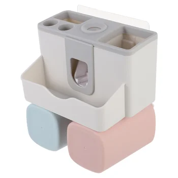 

1 Set Shelf Holder Nail-free Toothbrush Cup Rack for Bathroom
