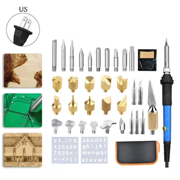 

37PCS 110V 220V 60W Welding Electric Soldering Iron Tools Kit For Wood Carving Wer For Heating, Then Put On Tin Immediately.