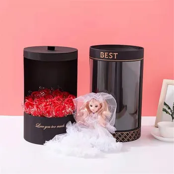 

Soap flower cylinder small gift box Cartoon doll gift Christmas and valentine's day gifts Creative birthday gift