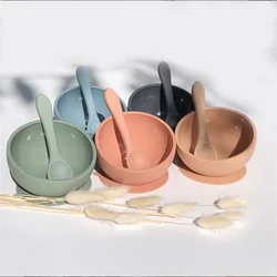 Silicone Baby Feeding Bowl Tableware Set Learning Dishes Baby kid Plate Non-Slip Suction Bowl Tableware Baby Stuff Dropshipping