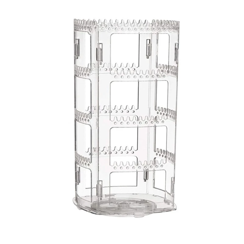 

360 Rotating Clear Earring Holder 4 Tiers Jewelry Organizer Classic Stand Rack Display with 168 Holes 168 Grooves
