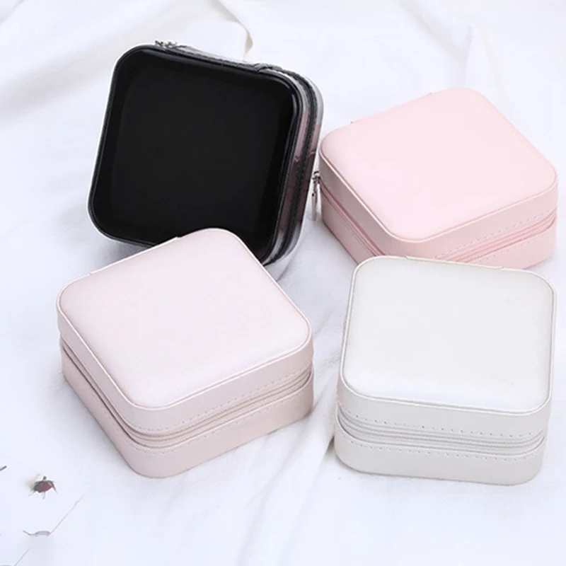 Jewelry Organizer Display Jewelry Case Boxes Portable Jewelry Box Zipper Leather Storage Joyeros Organizador De Joyas for Travel
