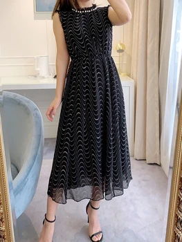 

2020 Summer Collection Silk Beaded Waved Sleeveless Original US Sweetheart Collections
