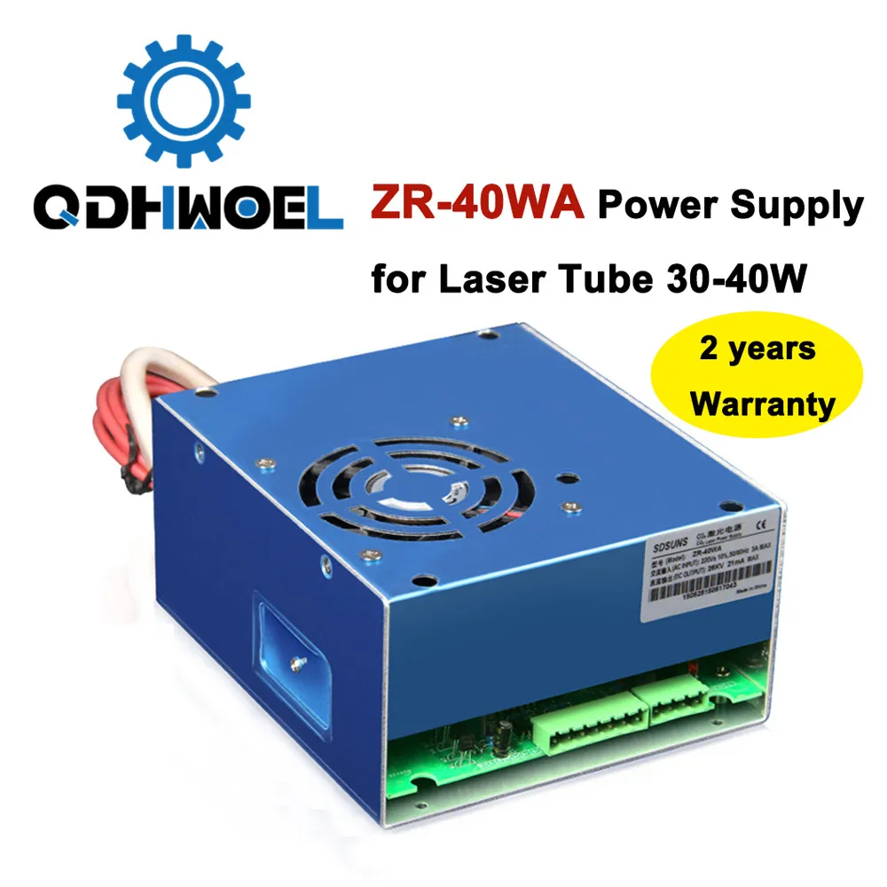 40 Вт СО2 лазерный источник питания ZR-40WA для СО2 лазерная гравировальная и режущая машина