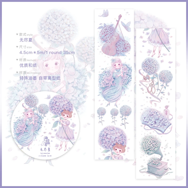WuJinXia 1 шт./партия клейкая лента из рисовой бумаги Dream Hydrangea Blueberry декоративная клейкая Скрапбукинг DIY Бумага японские наклейки - Цвет: WuJinXia
