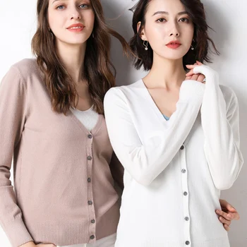 

2019 New Ladies Wool Sweaters Autumn Medium Length Cashmere Cardigans Women Sweater Pocket Outerwear