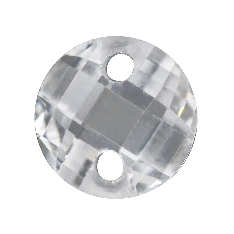

Double Hole White Double Checkerboard AAAAA Round Brilliant White Cubic Zirconia Stone For Jewelry Making 3-14mm High Quality