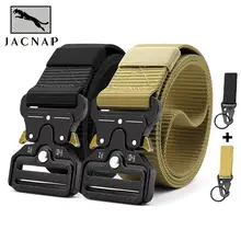 JACNAIP Men’s tactical military belts Heavy Duty army Adjustable Nylon belt Outdoor Police Metal Buckle belt 125/135CM/Wide 3.8