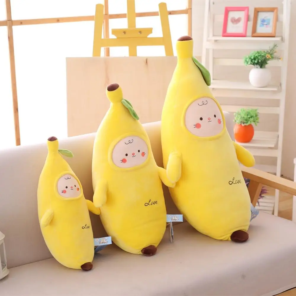 

Lovely New 1pc 40cm Soft Fruit Yelllow Cute Banana Plush Pillow Staffed Emoji Cushion Plushie Toys for Kids Christmas Present