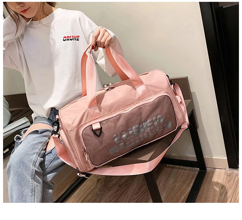 Fashion Gym Training Fitness Bag Women High Capacity Waterproof Travel Dry Wet Yoga Mat Bags Luggage Shoes Storage Shoulder Pack