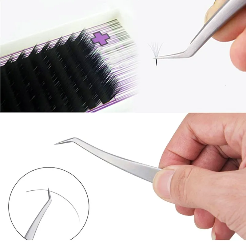

1 Pcs Stainless Steel Acne Needle Tweezers Eyelash Extensions Tool Set Curved Picker Manicure Nail Tweezers Forceps Pliers