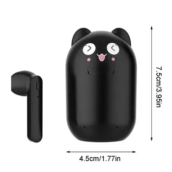 

Blueteeth 5.0 Headsets Mini TWS Wireless Headphones with Cartoon Storage Box R2JB