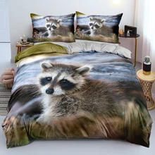 

Animal Series Raccoon Duvet Cover Set Single Double Queen 3D Bed Linen King Size Quilt Cover Pillowcases Soft Bed Sets for Home