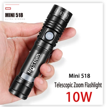 

LED Flashlight Torch Tactical Pocketman T6 XPE Linterna 10W 18650 Battery USB Rechargeable Flash Light Outdoor Camping Hunting