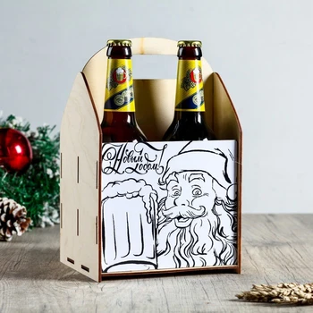 

A box for beer "Happy New Year!" Santa Claus and mug 4667350