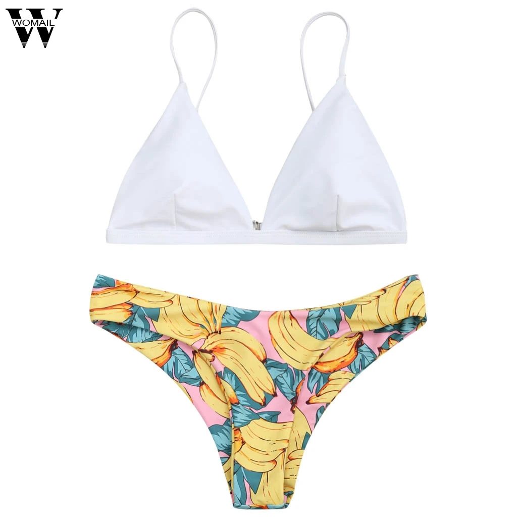 2020 бикини женский купальник бохо банан две части бандо пляжный пуш-ап купальный