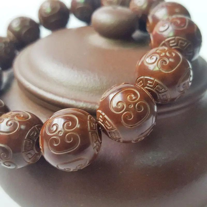 Natural Bodhi Son Return Lines Bead Single Circle Bracelet